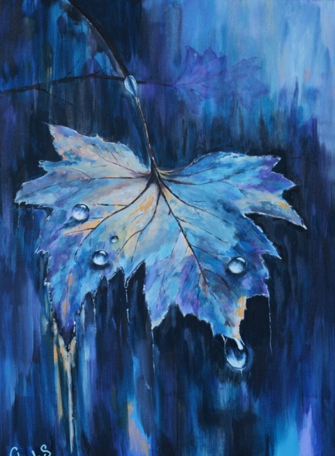 Dyptyk akrylowy 2x 50x70 cm „Liście wyobraźni”