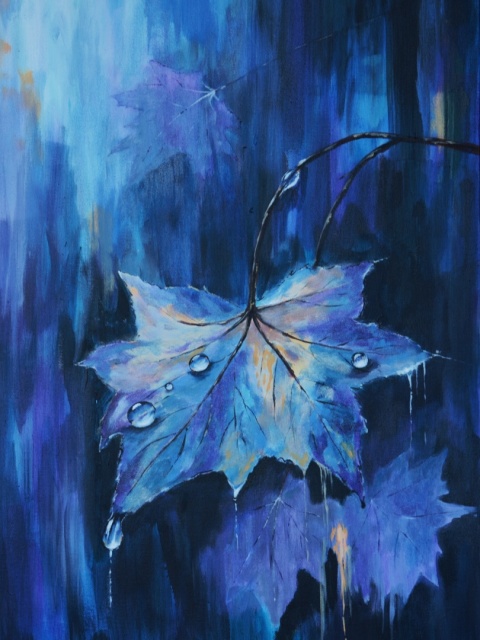 Dyptyk akrylowy 2x 50x70 cm „Liście wyobraźni”