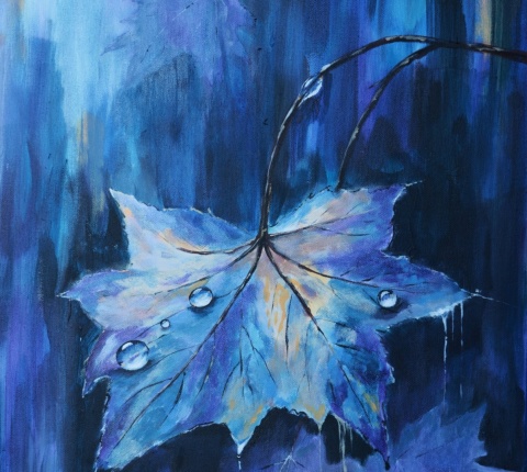 Dyptyk akrylowy 2x 50x70 cm „Liście wyobraźni”