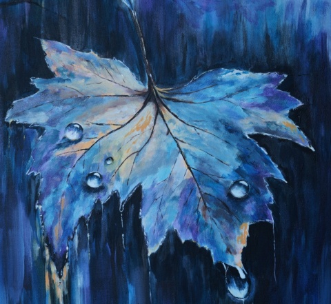 Dyptyk akrylowy 2x 50x70 cm „Liście wyobraźni”