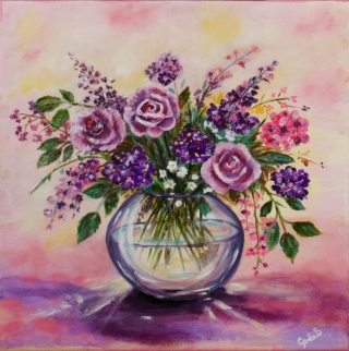Obraz akrylowy 40x40 cm „Kwiatowa harmonia”
