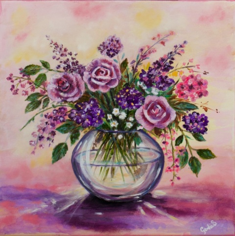 Obraz akrylowy 40x40 cm „Kwiatowa harmonia”