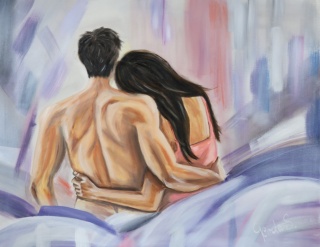 Obraz olejny 100x80 cm „Love in Colors”
