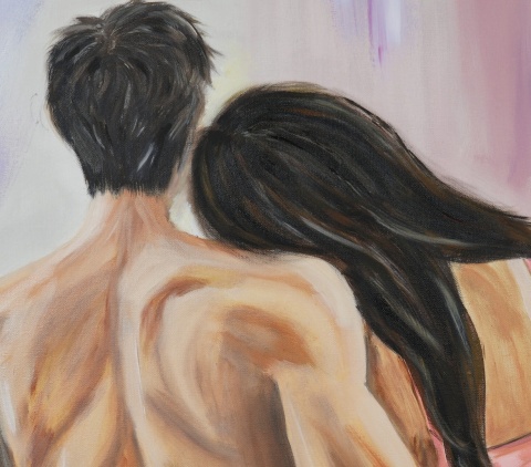 Obraz olejny 100x80 cm „Love in Colors”