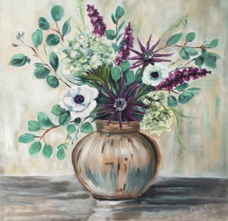 Obraz olejny 50x50cm „Rozkwit ciszy”
