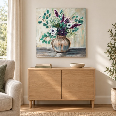 Obraz olejny 50x50cm „Rozkwit ciszy”