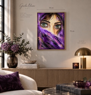 Obraz olejny 50x70 cm „Hipnotyczne spojrzenie „