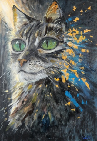 Obraz olejny 70x100 cm „Poza schematem”