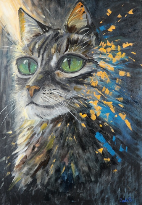 Obraz olejny 70x100 cm „Poza schematem”