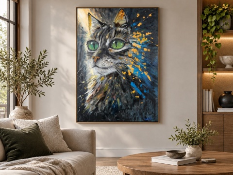 Obraz olejny 70x100 cm „Poza schematem”