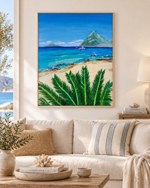 Obraz olejny 80x100 cm "Wspomnienie z Sardynii"