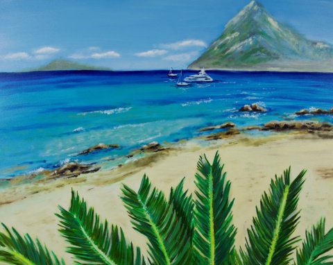 Obraz olejny 80x100 cm "Wspomnienie z Sardynii"