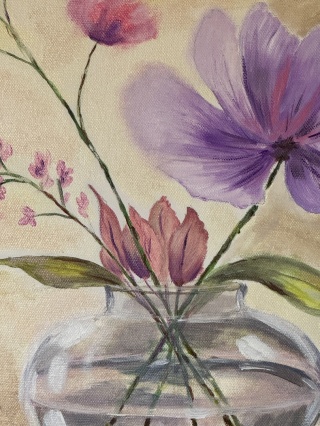 Obraz olejny na płótnie, 40 × 50 cm "Cisza kwiatów"