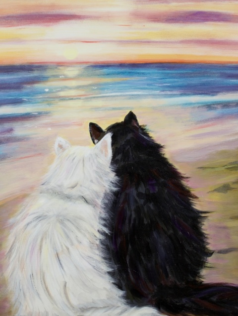 Obraz akrylowy 55x75 cm „Razem o zachodzie”